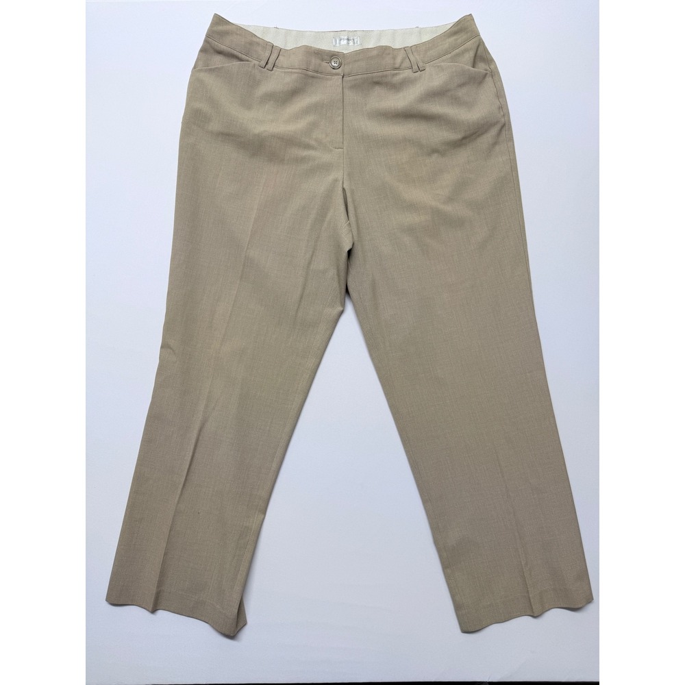 Dressbarn Woman Tan Khaki Dress Pants Straight Leg Plus Size 18W Workwear